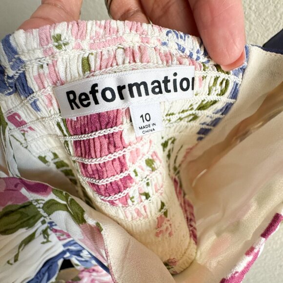 Reformation New Riya Floral Halter Cutout Midi Dress Donna Floral Size 10 - Picture 3 of 11